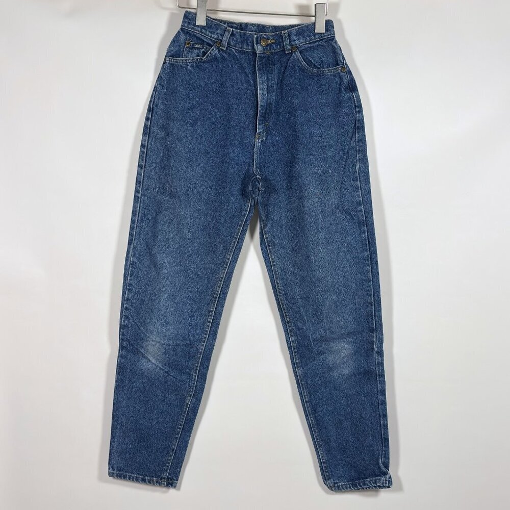 Vintage Lee Tapered Leg Mom Jeans 80s 90s Medium Wash - Size 10 Long